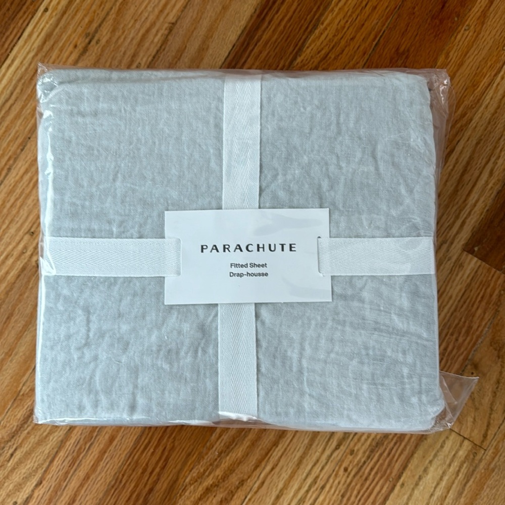 Parachute Light Gray Fitted Sheet, open box